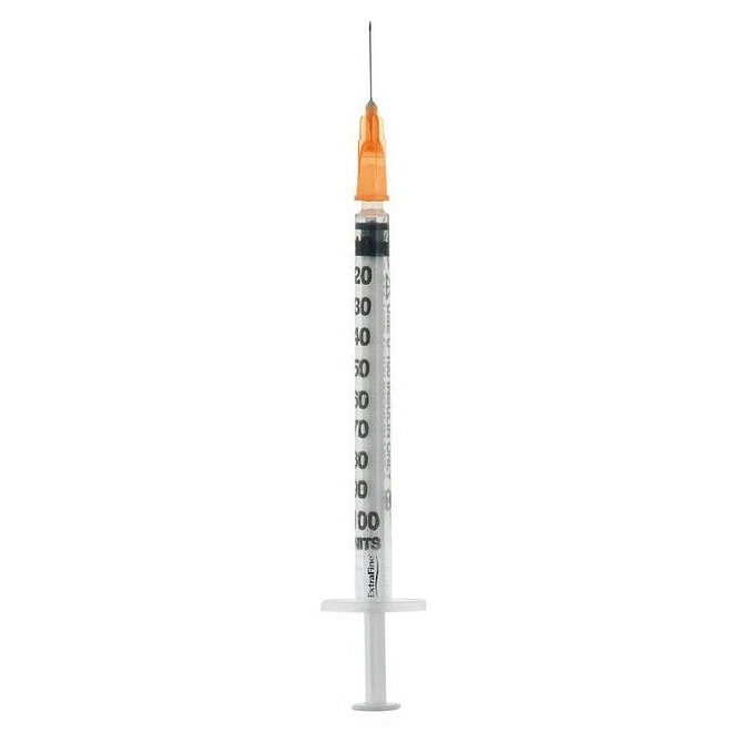 Siringa Per Insulina Extrafine 1 Ml 100 Ui Ago Removibile 26 Gauge 0,45 X12 Mm 1 Pezzo
