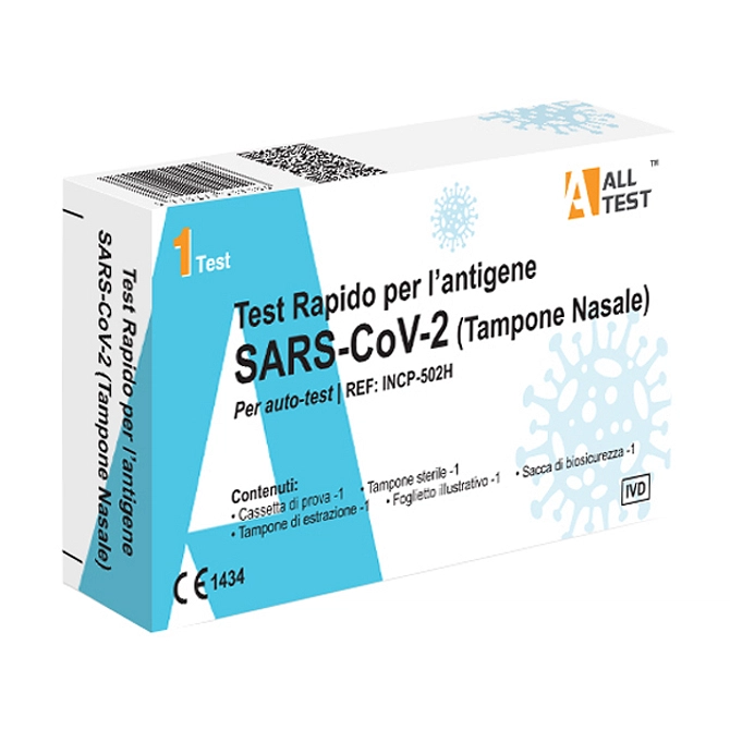 Test Antigenico Rapido Covid 19 Alltest Autodiagnostico Determinazione Qualitativa Antigeni Sars Cov 2 In Tamponi Nasali Mediante Immunocromatografia