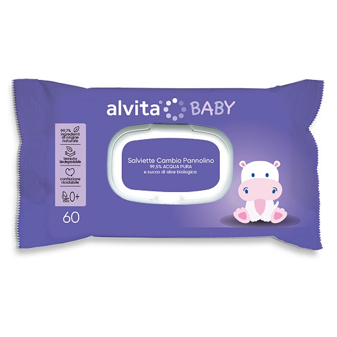 Alvita Baby Salviette Pure Water 60 Pezzi