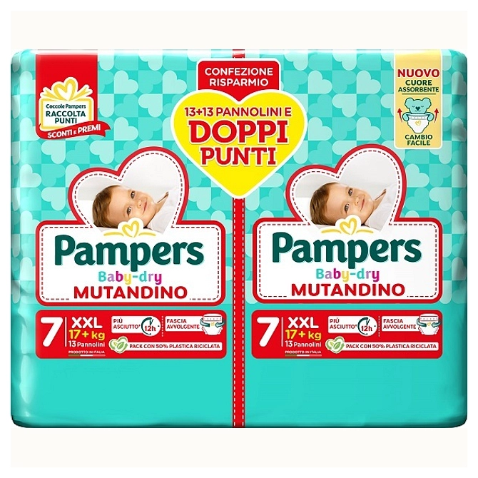 Pampers Baby Dry Pannolino Mutandina Duo Downcount Xxl 26 Pezzi