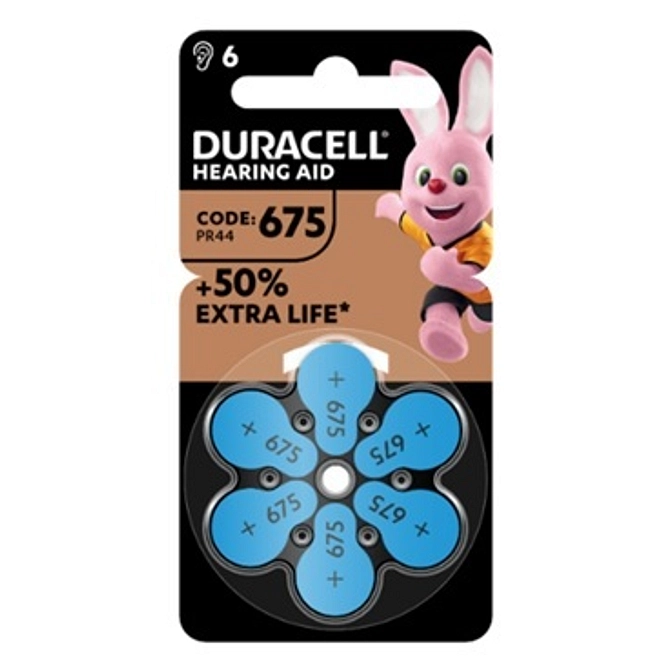 Duracell Easy Tab 675 Blu Batteria Per Apparecchio Acustico 6 Pezzi