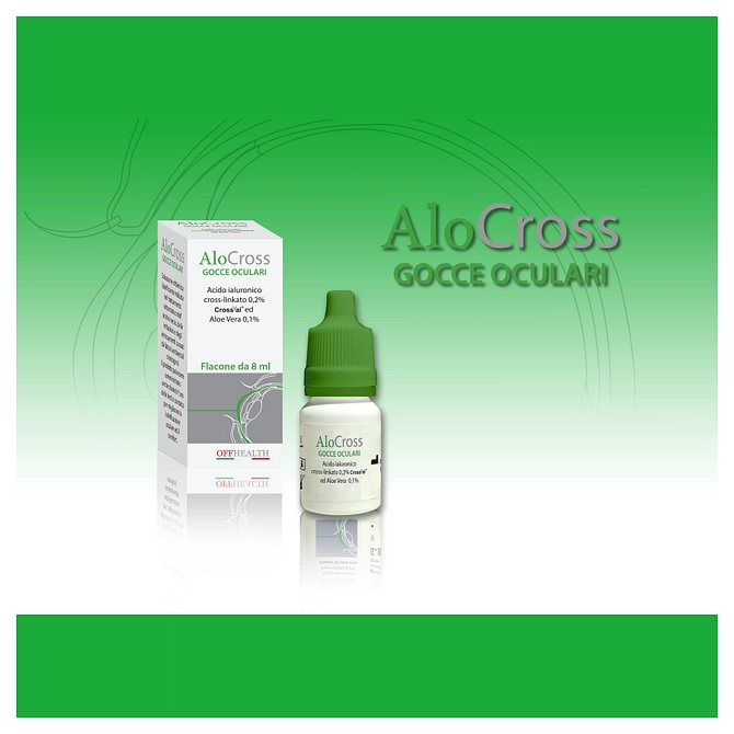 Soluzione Oftalmica Lubrificante Alocross Acido Ialuronico Sale Sodico Cross Linkato 0,20% Ed Aloe Vera 1 Flacone 8 Ml