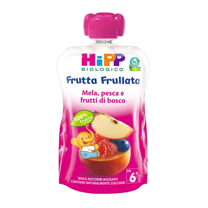 Hipp Bio Frutta Frullata Mela Pesca Frutti Di Bosco 90 G