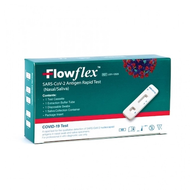 Test Antigenico Rapido Covid 19 Flowflex Determinazione Qualitativa Antigeni Sars Cov 2 In Tamponi Nasali/Saliva Mediante Immunocromatografia Uso Professionale