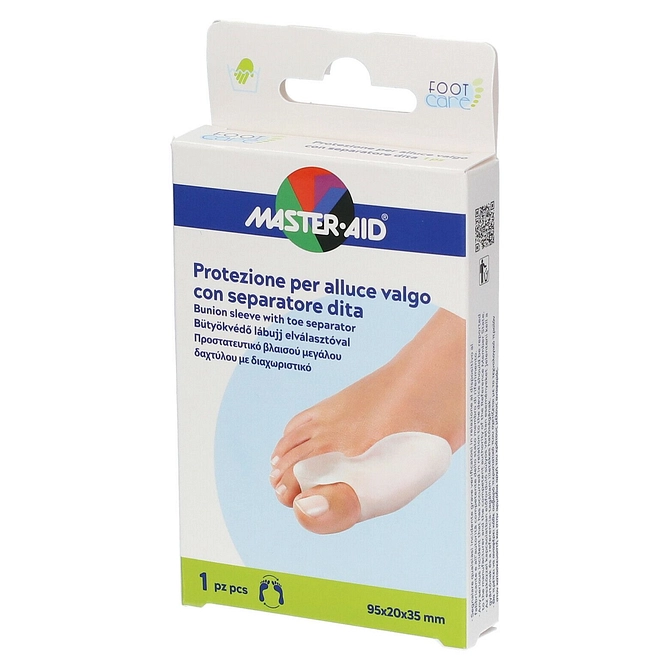 Protezione Master Aid Footcare Per Alluce Valgo Con Separatore Dita Integrato 1 Pezzo D9