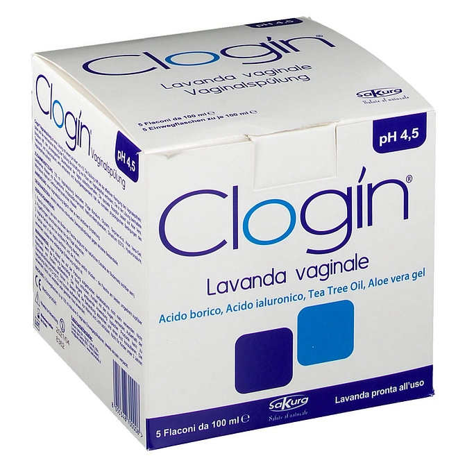 Clogin Lavanda Vaginale 5 Flaconi Da 100 Ml + 5 Cannule Vaginali Monouso