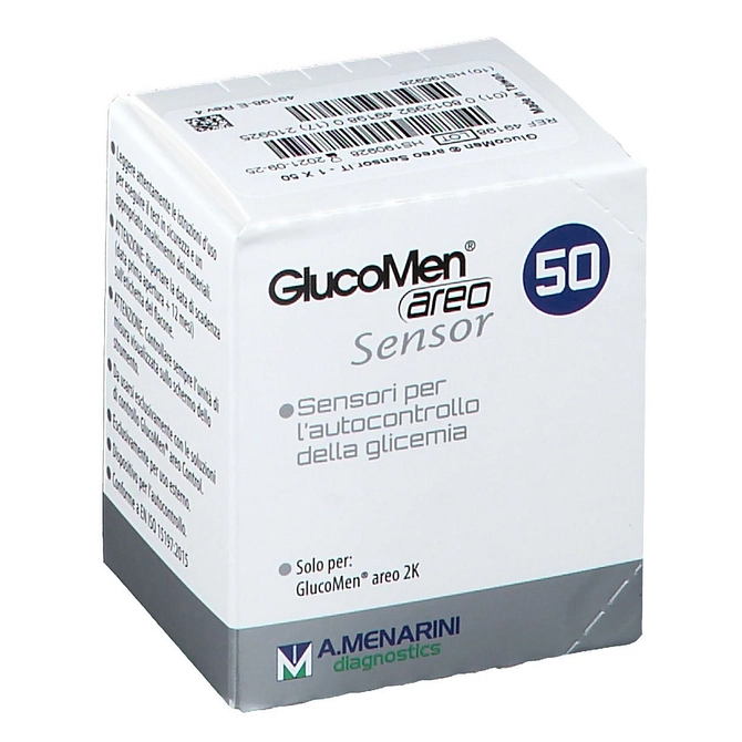 Strisce Misurazione Glicemia Glucomen Areo Sensor 50 Pezzi