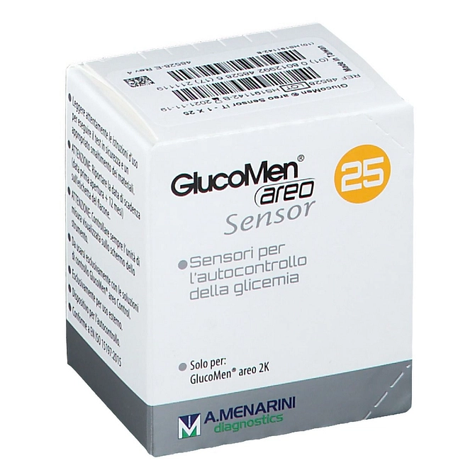 Strisce Misurazione Glicemia Glucomen Areo Sensor 25 Pezzi