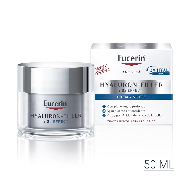 Eucerin Crema Hyaluron Filler Notte 50 Ml + Mini Body Elasticity 20 Ml (Omaggio)
