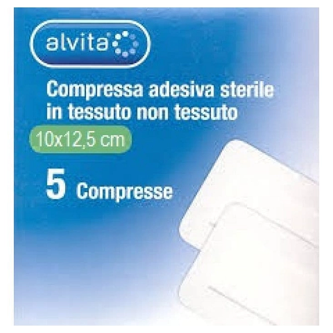 Alvita Garza Compressa Adesiva Sterile In Tessuto Non Tessuto Estensibile Bianco 10 X12,5 Cm