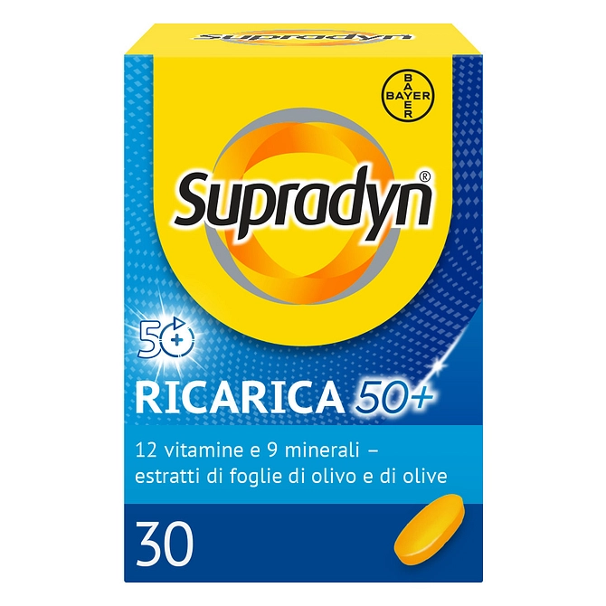 Supradyn Ricarica 50+ 30 Cpr   Integratore Con Vitamine, Minerali Ed Estratti Di Foglie Di Olivo E Olive
