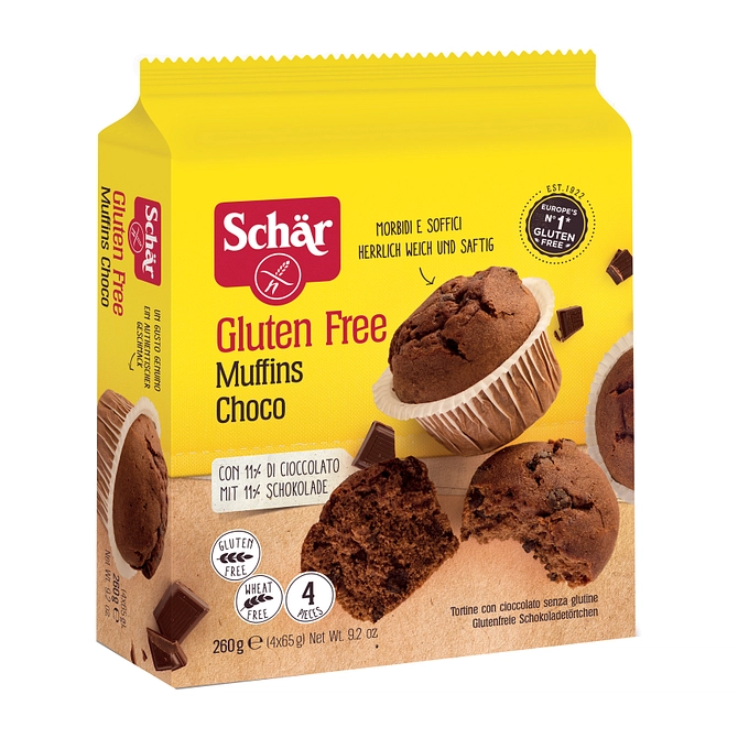 Schar Mini Muffin Choco Chips Senza Lattosio 6 Monoporzioni Da 40 G