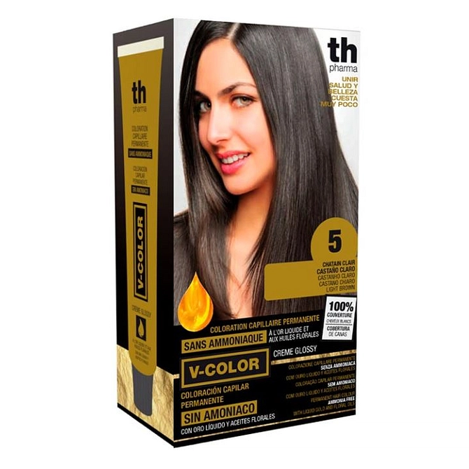 Th Pharma V Color Kit Tintura Senza Ammoniaca N 5 Con Oro Liquido